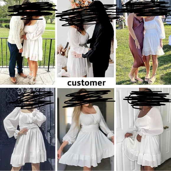 EXLURA Women A line Casual Mini Ruffle Flare Dress - Picture 4 of 6